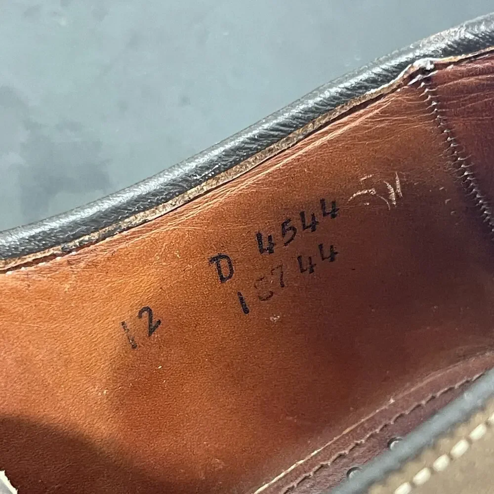 Allen Edmonds Berkshire Oxford Shoes Men 12‎ D Brown Distressed Leather USA Made